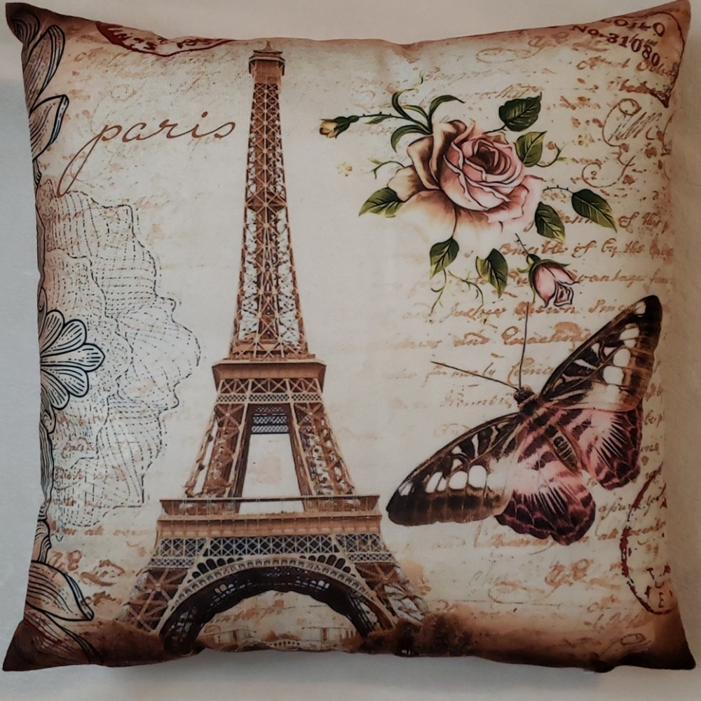 3/$35 Accent pillow cover Paris theme - Picture 2 of 5